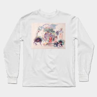 Figures under a Tree by Auguste Renoir Long Sleeve T-Shirt